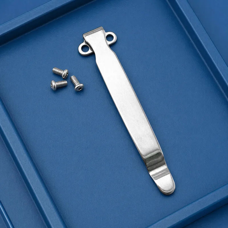 Stainless Steel Back Clip for DIY Folding Pocket Knife + Screws Knife Making Accessory Qst