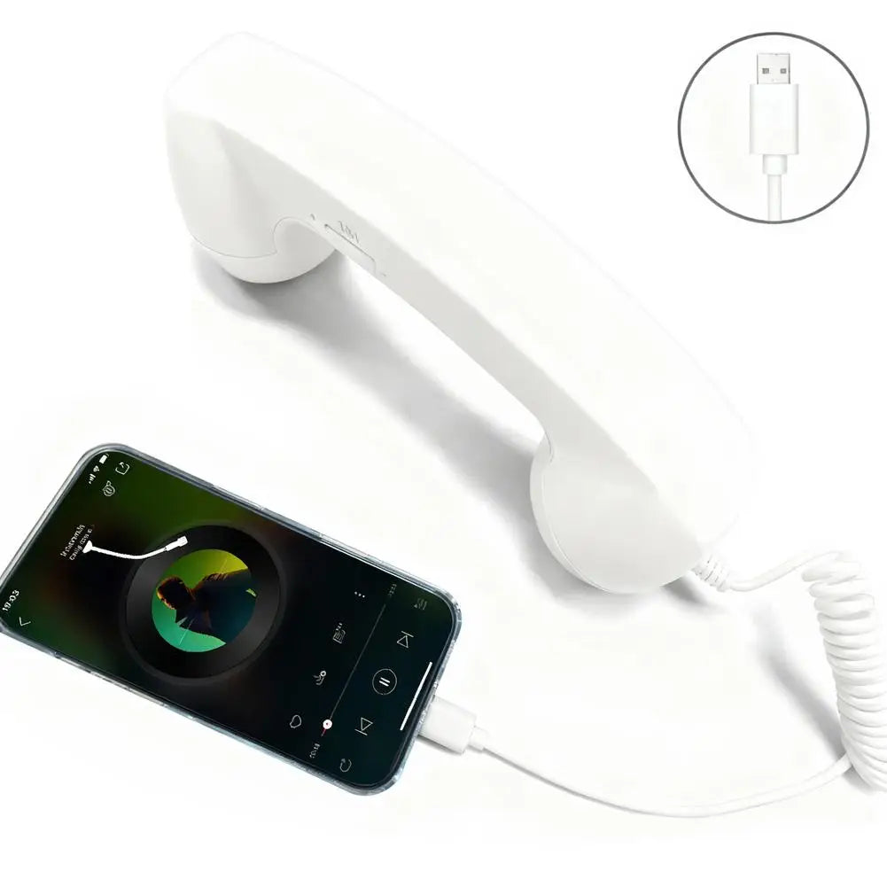 Retro USB-C Telephone Handset Microphone – 10 Colors USB-C Phone Handset Qme C