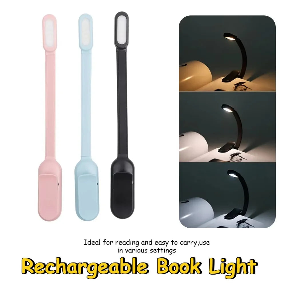 USB Rechargeable Clip-On LED Reading Light | 3 Color Modes Clip-On Book Light Qme