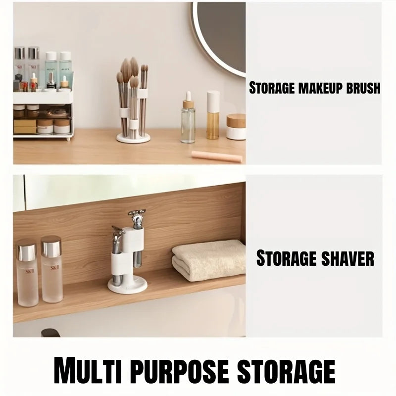 360° Rotating Desktop Pen & Pencil Holder – White Organizer Rotating Pen Holder Qme