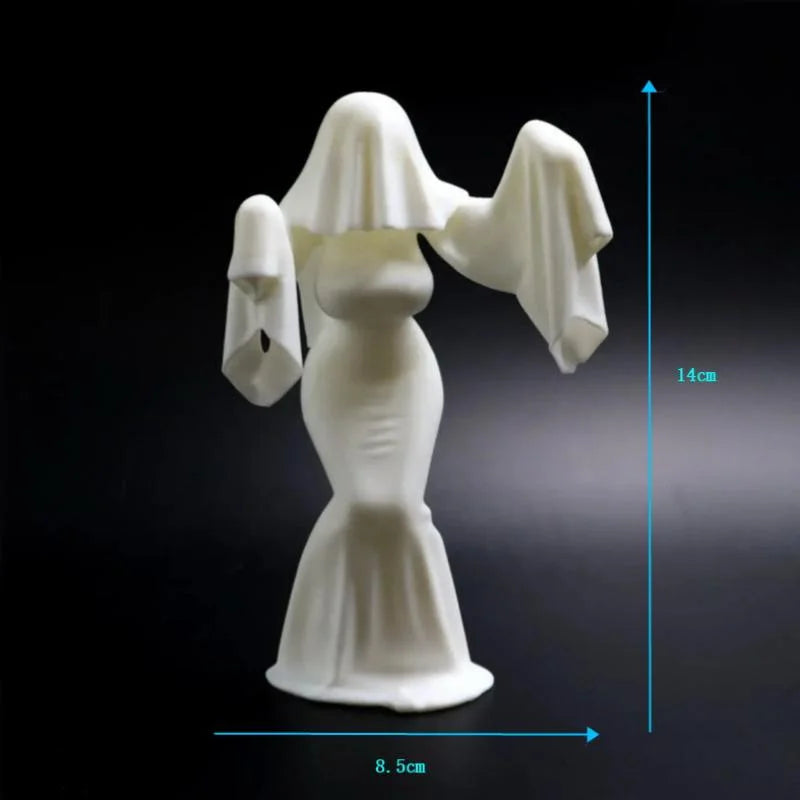 Halloween Ghost Bride 3D Printed Gothic Sculpture Figurine Gothic Desktop Figurine Qst