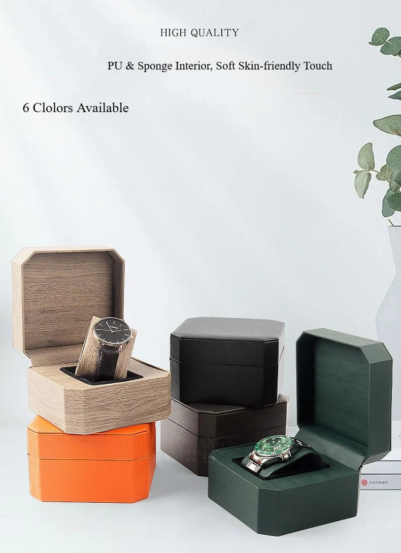 Octagonal PU Leather Watch Box | 2-Piece Portable Storage Case Watch Storage Case Qme