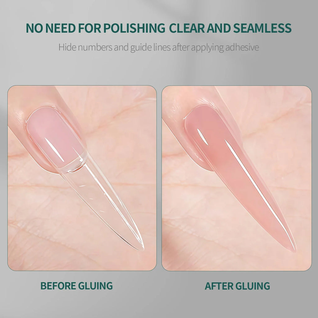 Nailpop Clear Square Dual Forms 240pcs – 15 French Nail Styles Nail Extension Forms Qme