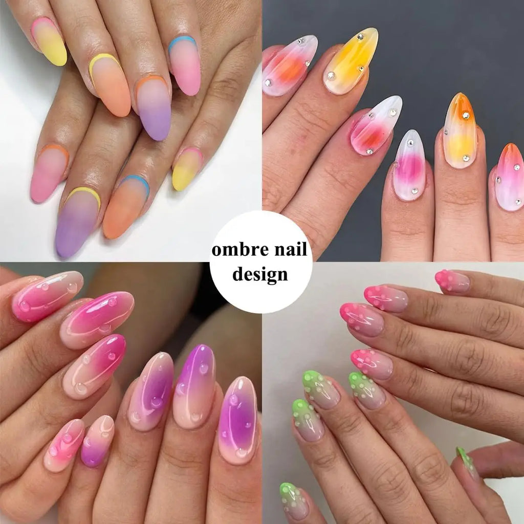 Sponge Gradient Nail Art Stamper & Gel Polish Brush Set Nail Art Stamper Set Qme