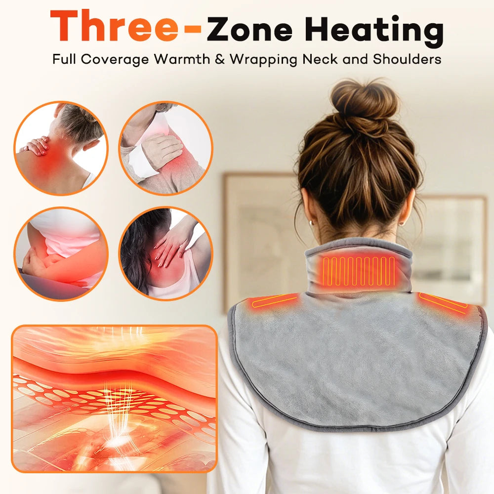 USB Heated Shoulder Wrap – 3-Level Electric Neck Warmer Heated Shoulder Wrap Qst