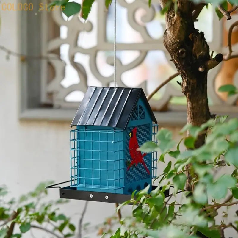 Decorative Iron Hanging Bird Feeder | Outdoor Garden Decor Hanging Bird Feeder Qme