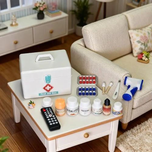 1/12 Dollhouse Medicine Bottles & Boxes – Miniature Pharmacy Set Dollhouse Accessories Qst Default Title