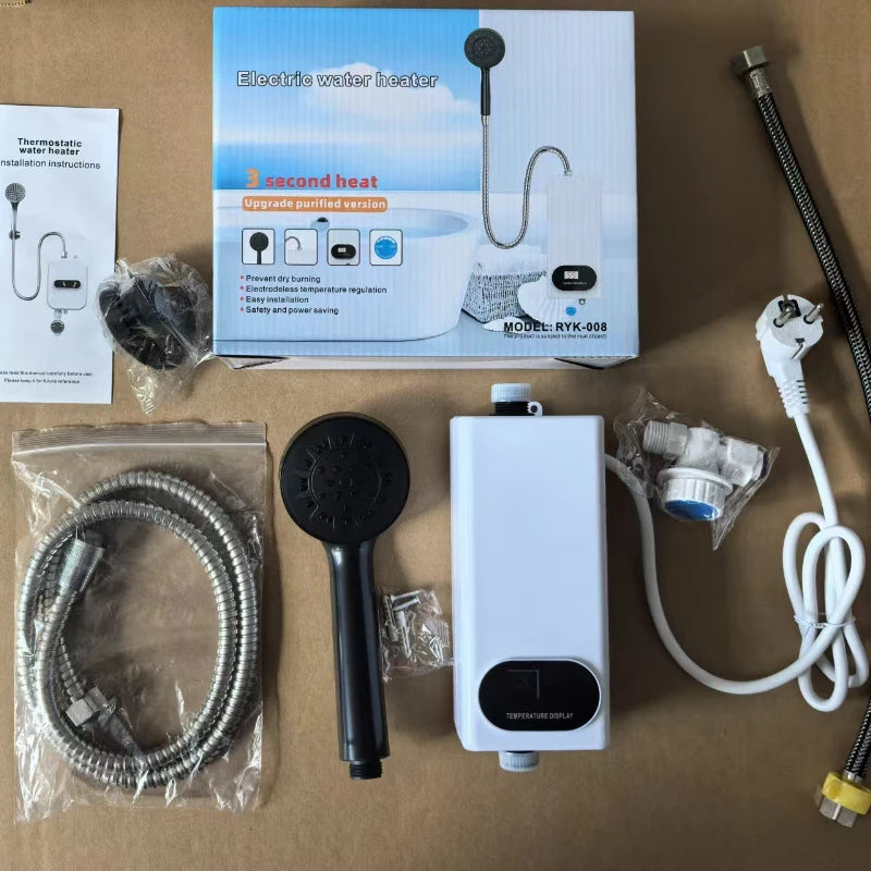 ZARTSEN 220V Portable Instant Electric Water Heater Instant Water Heater Qst White 220V-240V EU Plug