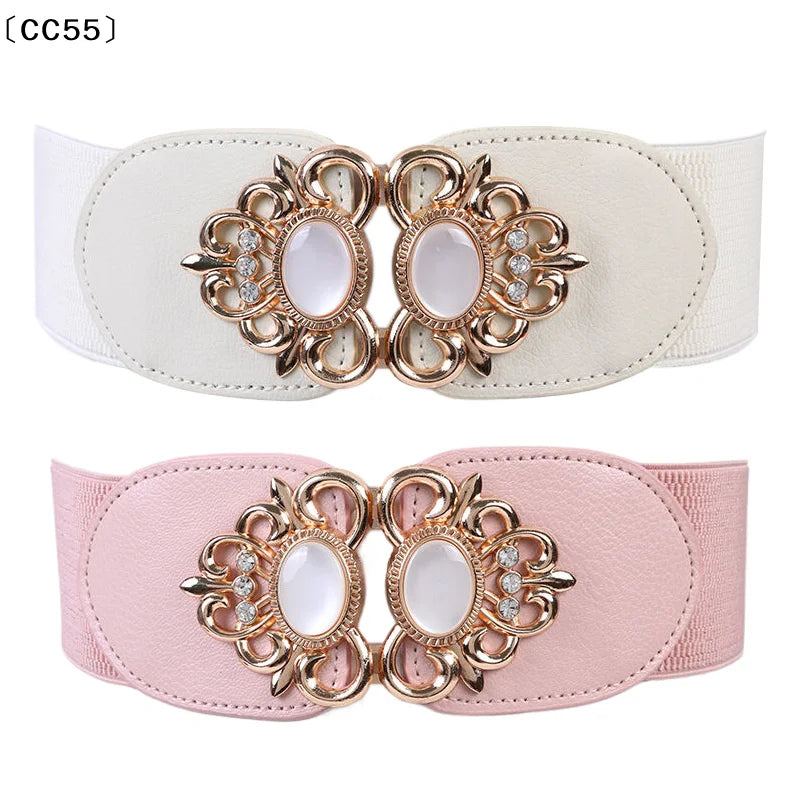 Women's Retro Elastic Narrow Waist Belt for Dresses & Skirts Women's Waist Belt Qst