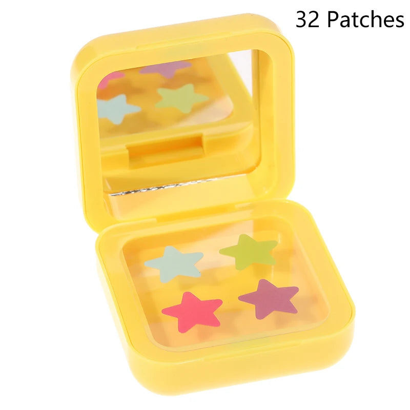 Star Style Acne Patches – 32pc Concealer Stickers with Mirror Acne Patch Qst sticker box