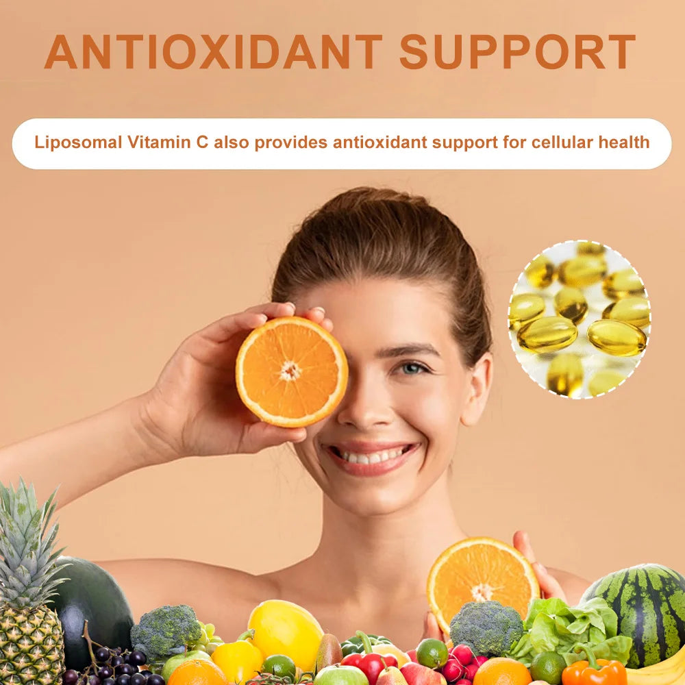 Liposomal Vitamin C 1000mg Capsules – High Absorption Antioxidant Vitamin C Supplement Qst