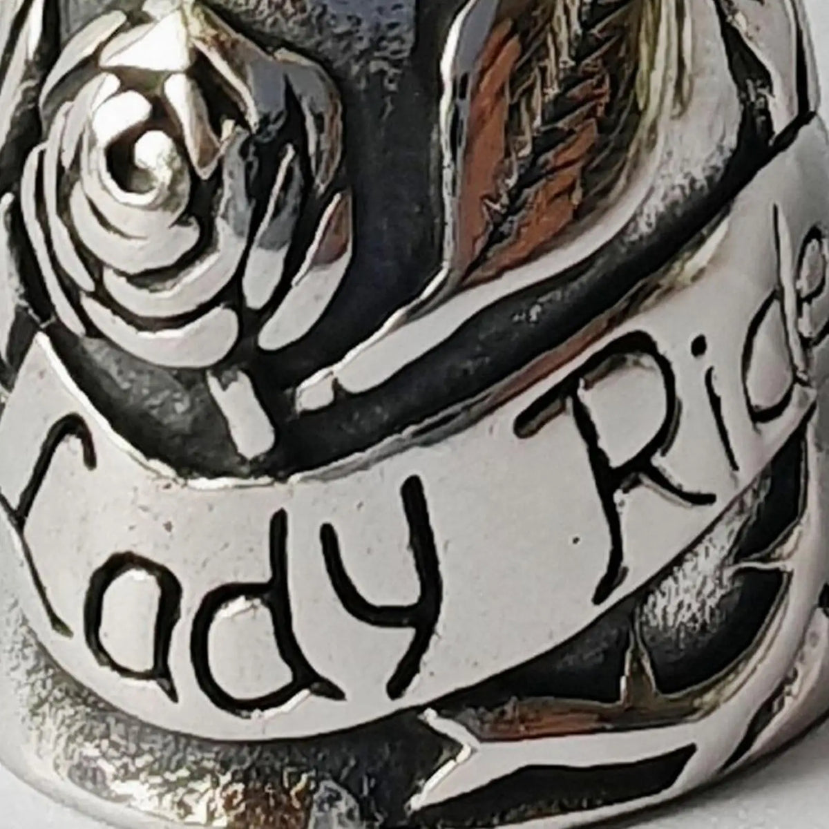 Motorcycle Angel Bell Rose Design Charm | Stainless Steel Motorcycle Bell Charm Qme
