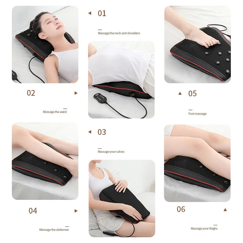 Electric Shiatsu Neck & Back Massager Pillow with Heat Shiatsu Massage Pillow Qst