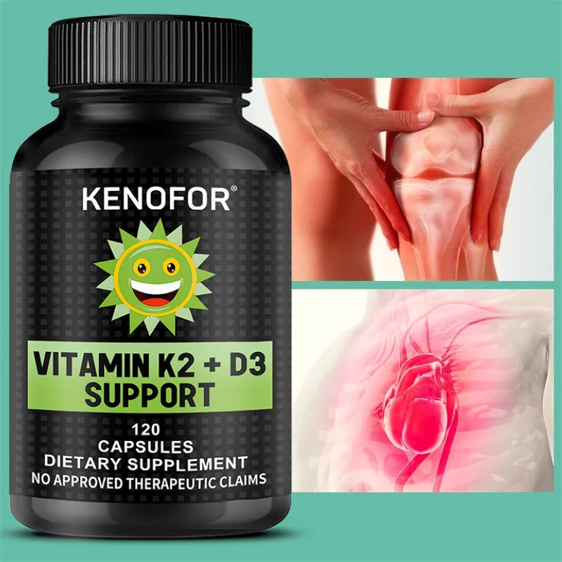 Kenofor Vitamin D3 + K2 MK-7 Vegan Capsules – 60 Count Vitamin Supplement Qst