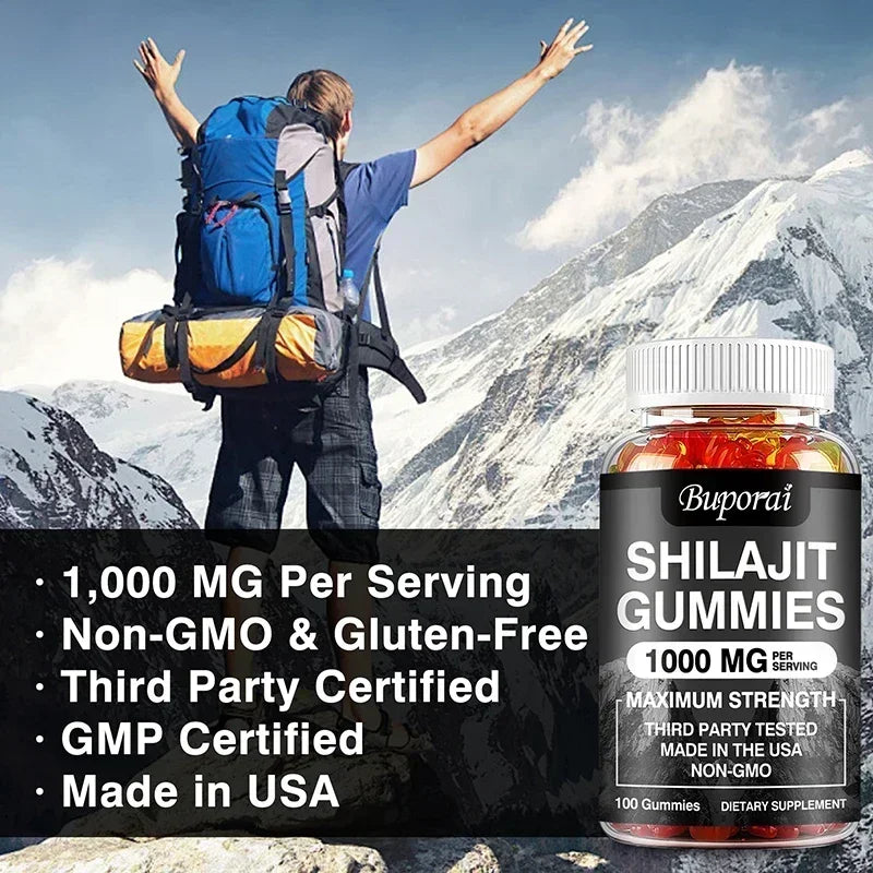 Shilajit Gummies 1000mg – Fulvic Acid & Trace Minerals | Pslalae Wellness Supplement Gummies Qst