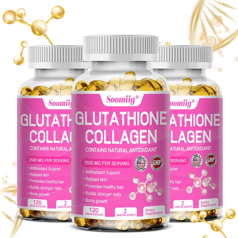Glutathione Collagen Capsules – Skin Brightening, NON-GMO Skin Beauty Supplement Qst