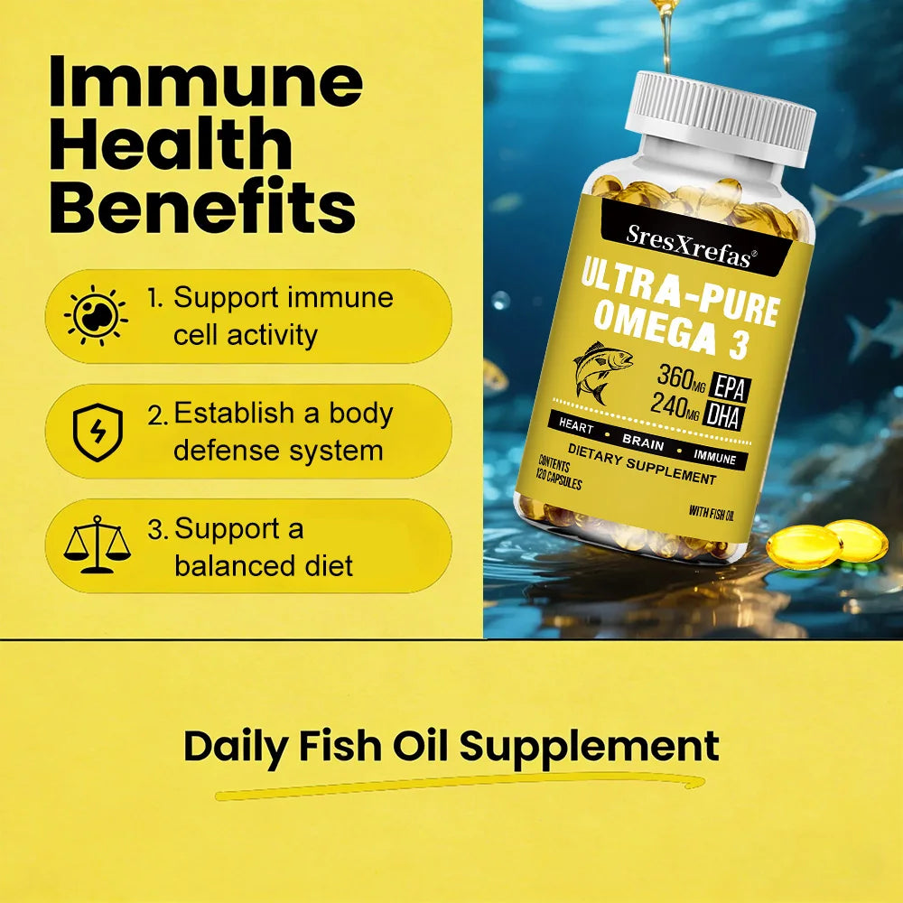 ZENVITALIZE Omega-3 Fish Oil 990mg | 360mg EPA 240mg DHA Fish Oil Supplement Qst