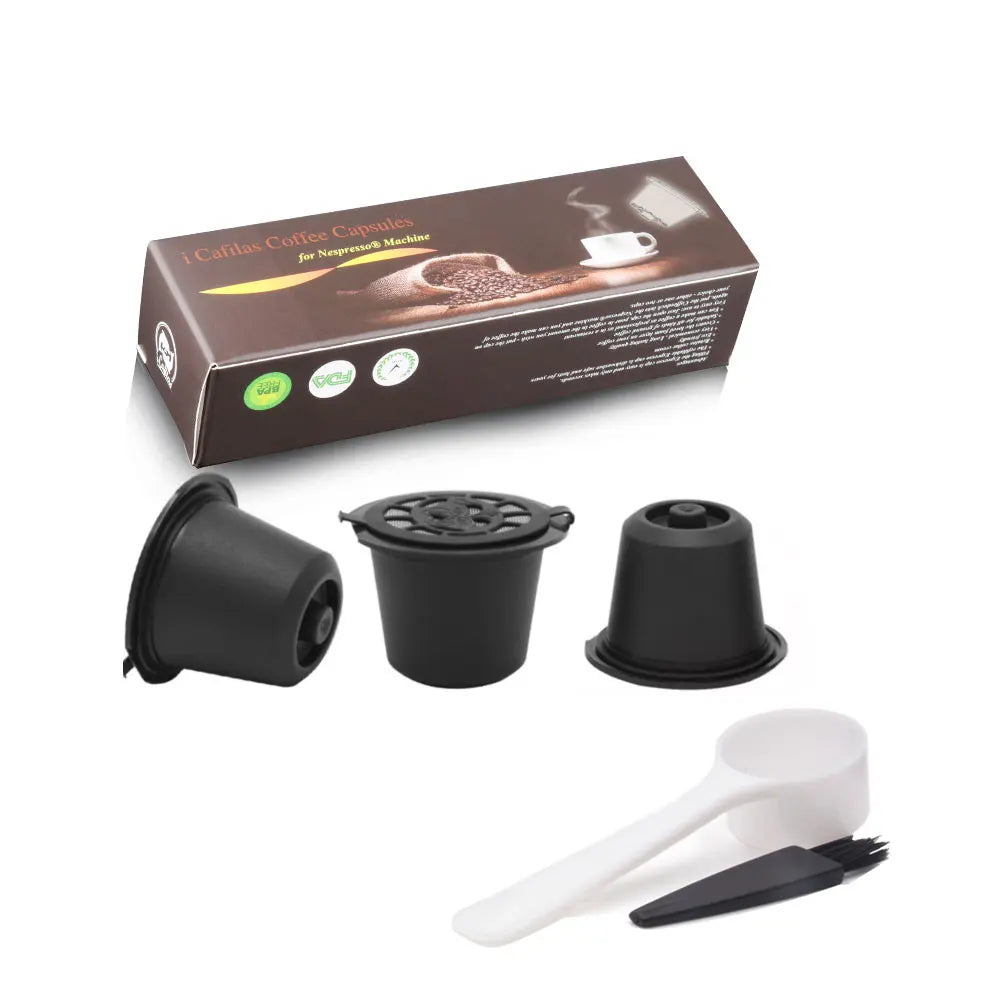 Reusable Nespresso Capsule with Stainless Steel Filter Mesh Refillable Coffee Capsule Qst 3pods BL