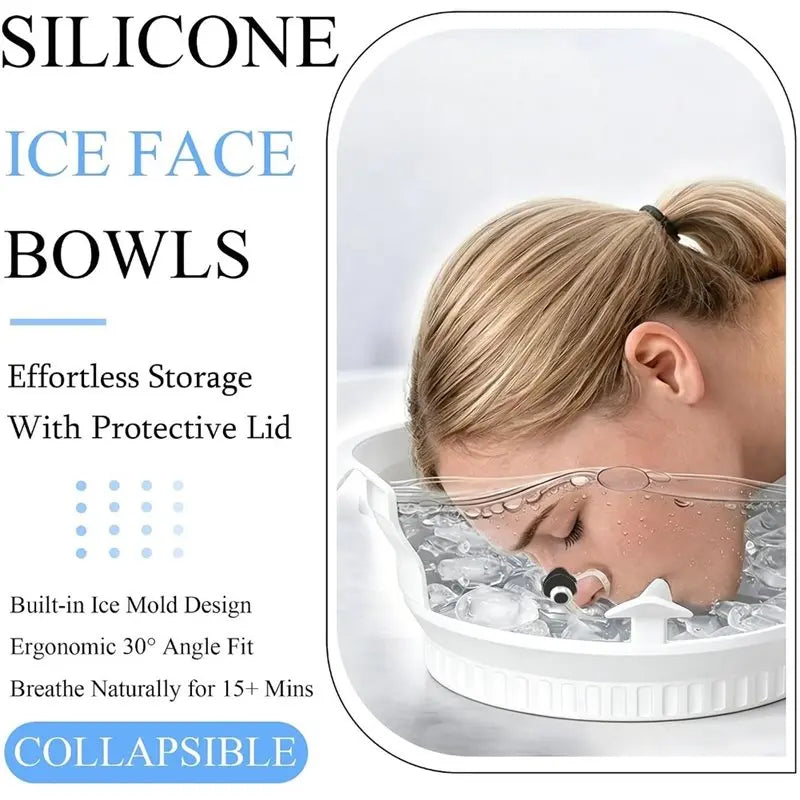 Collapsible Silicone Facial Ice Bath Bowl – Cold Plunge Face Facial Ice Bath Bowl Qst