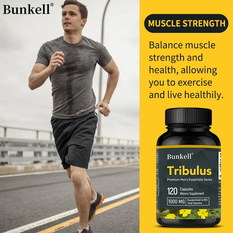 Tribulus Terrestris Capsules 120ct – Energy & Stamina Support Herbal Supplement Qst