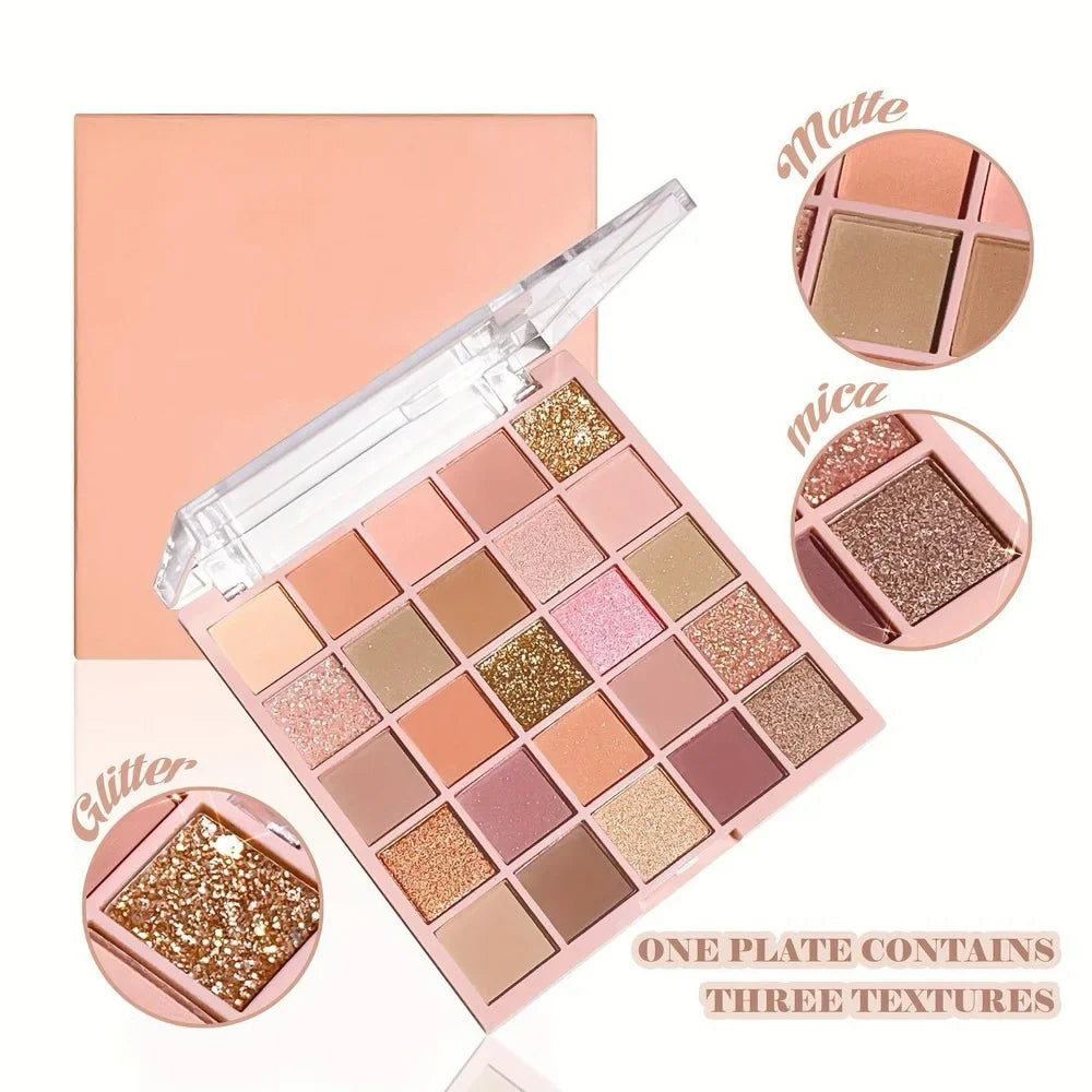 25-Color Eyeshadow Palette – Matte & Glitter, Waterproof Eyeshadow Palette Qme