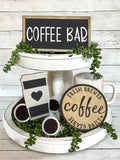 Elegant Wooden Coffee Tray | Stylish Layered Construction Wooden Serving Tray Qme L