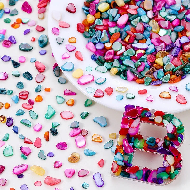 Natural Pearl Crushed Seashell Slices – Nail Art & DIY Crafts Nail Art Shell Particles Qme Mixed