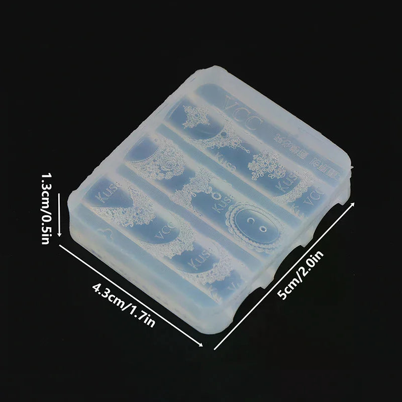 Silicone Lace Nail Mold – Embossed Stencil for DIY Manicure Nail Art Mold Qme
