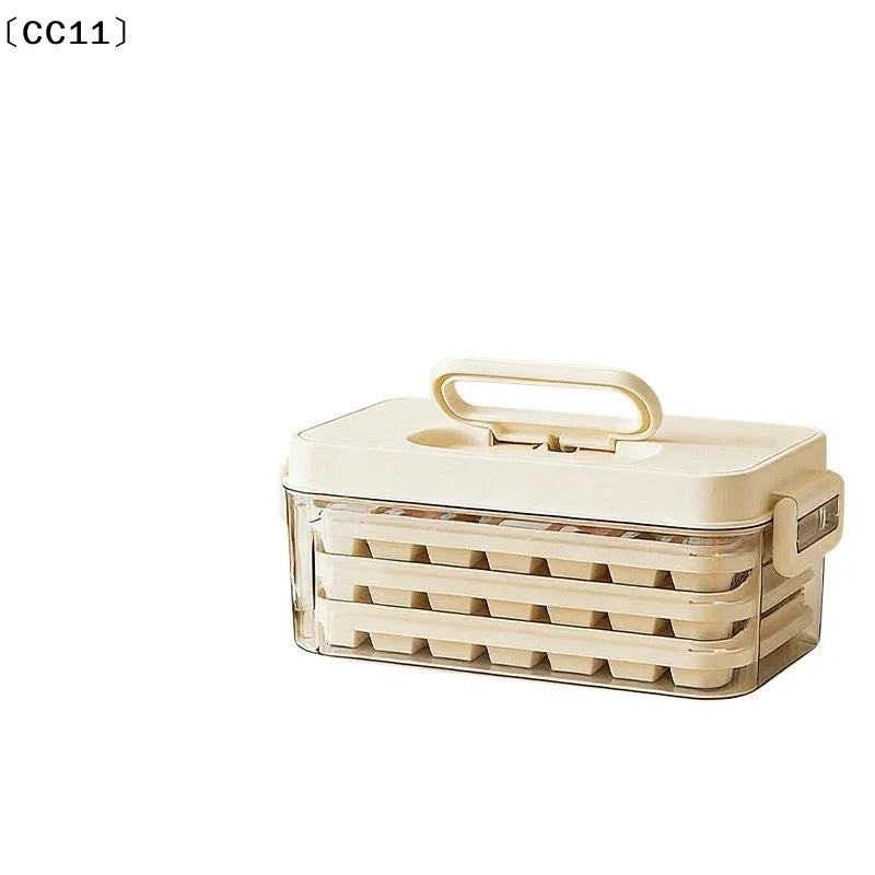 84-Cube Ice Tray with Lid & Storage Bin | BPA-Free 3-Layer Set Ice Cube Tray Set Qme