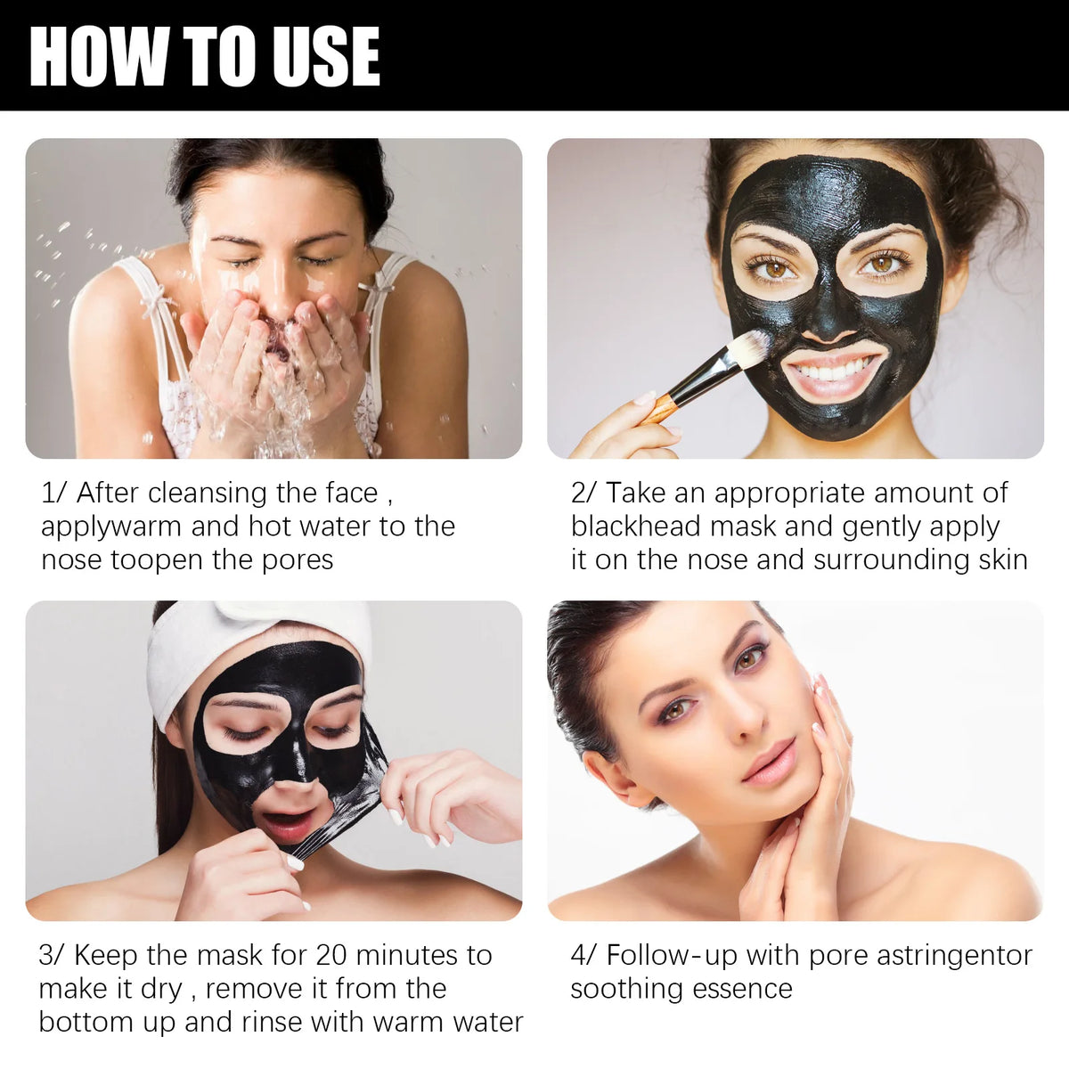 Activated Carbon Peel-Off Blackhead Mask – All Skin Types Peel-Off Face Mask Qst