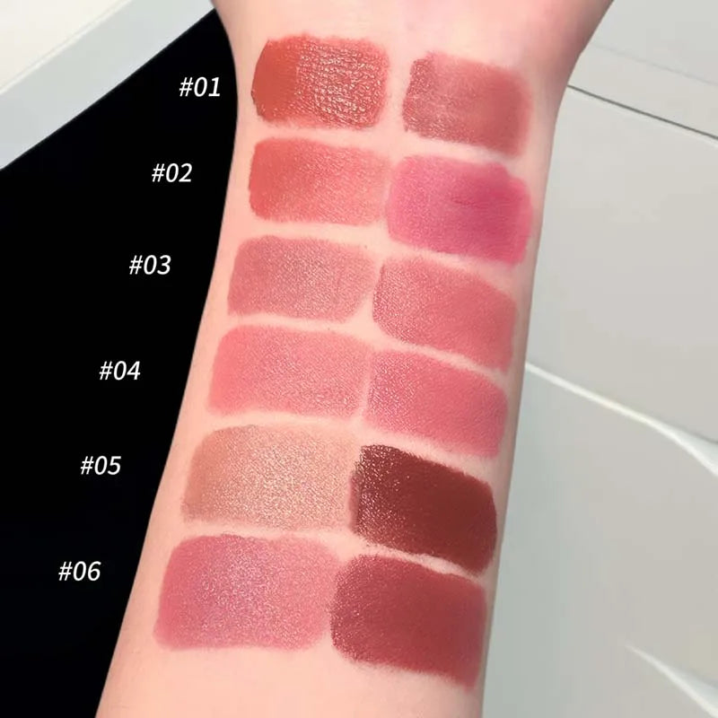 LUCKGO Velvet Matte Lip Glaze Two-Pack – 6 Shade Options Matte Lip Glaze Set Qme