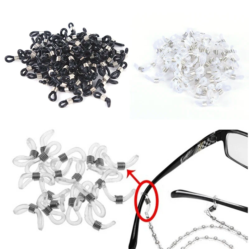 100Pcs Eyeglass Chain Rubber Loop Ends – DIY Spectacle Strap Eyeglass Chain Accessory Qst