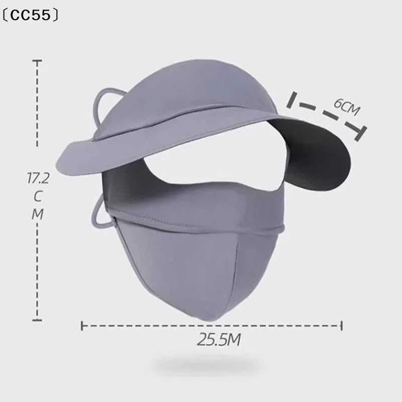 Ice Silk UPF50+ Full Face Sun Mask – UV & Neck Coverage Sun Protection Mask Qst