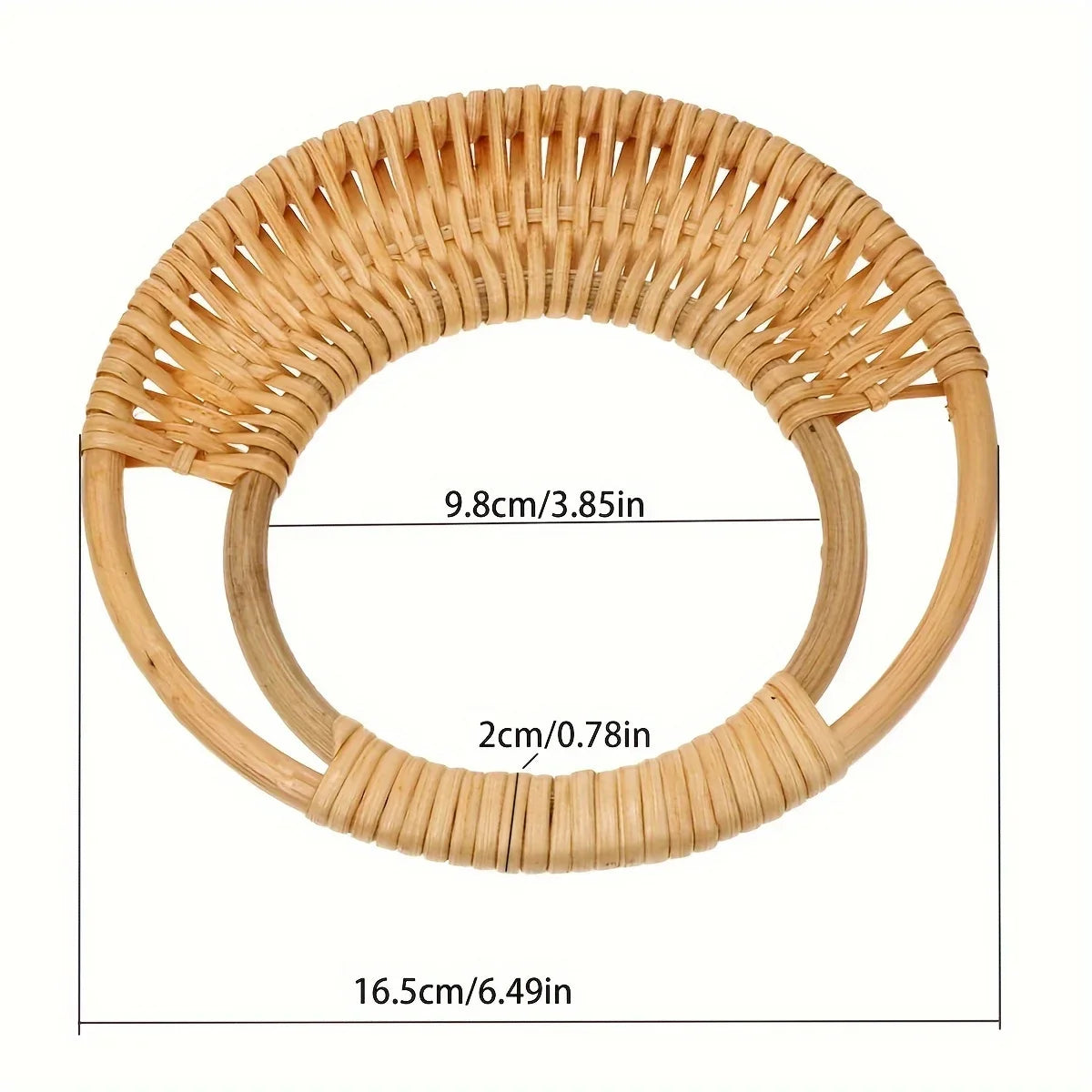 Circular Rattan Bag Handles – DIY Wicker Woven Accessories 2 Pcs Bag Handles Qme