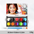 10-Grid Water-Soluble Face & Body Paint Crayons Set + Brush Face & Body Paint Set Qme 10