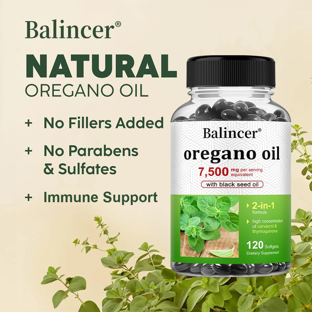 Oregano & Black Seed Oil Capsules – Immune & Digestive Support Herbal Oil Capsules Qst