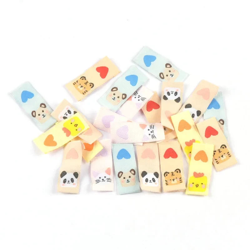 Animal Print Washable Sewing Care Labels – Tiger Chick Panda 50pcs Sewing Care Labels Qme