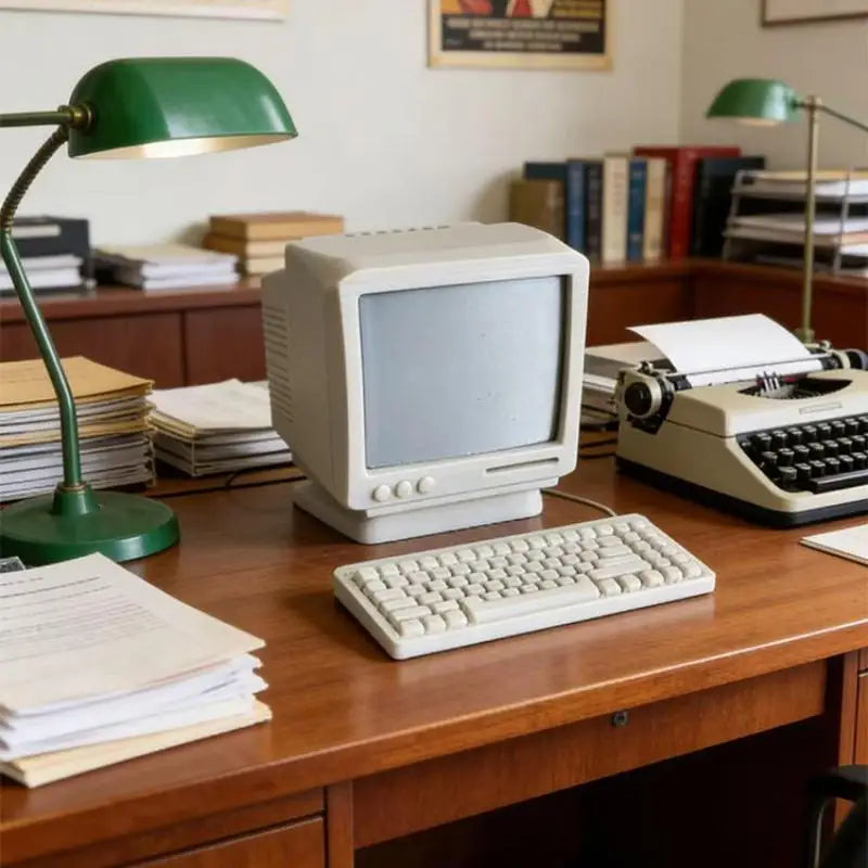 Miniature Retro Desktop Computer 1:12 1:18 Dollhouse Decor Dollhouse Accessory Qst