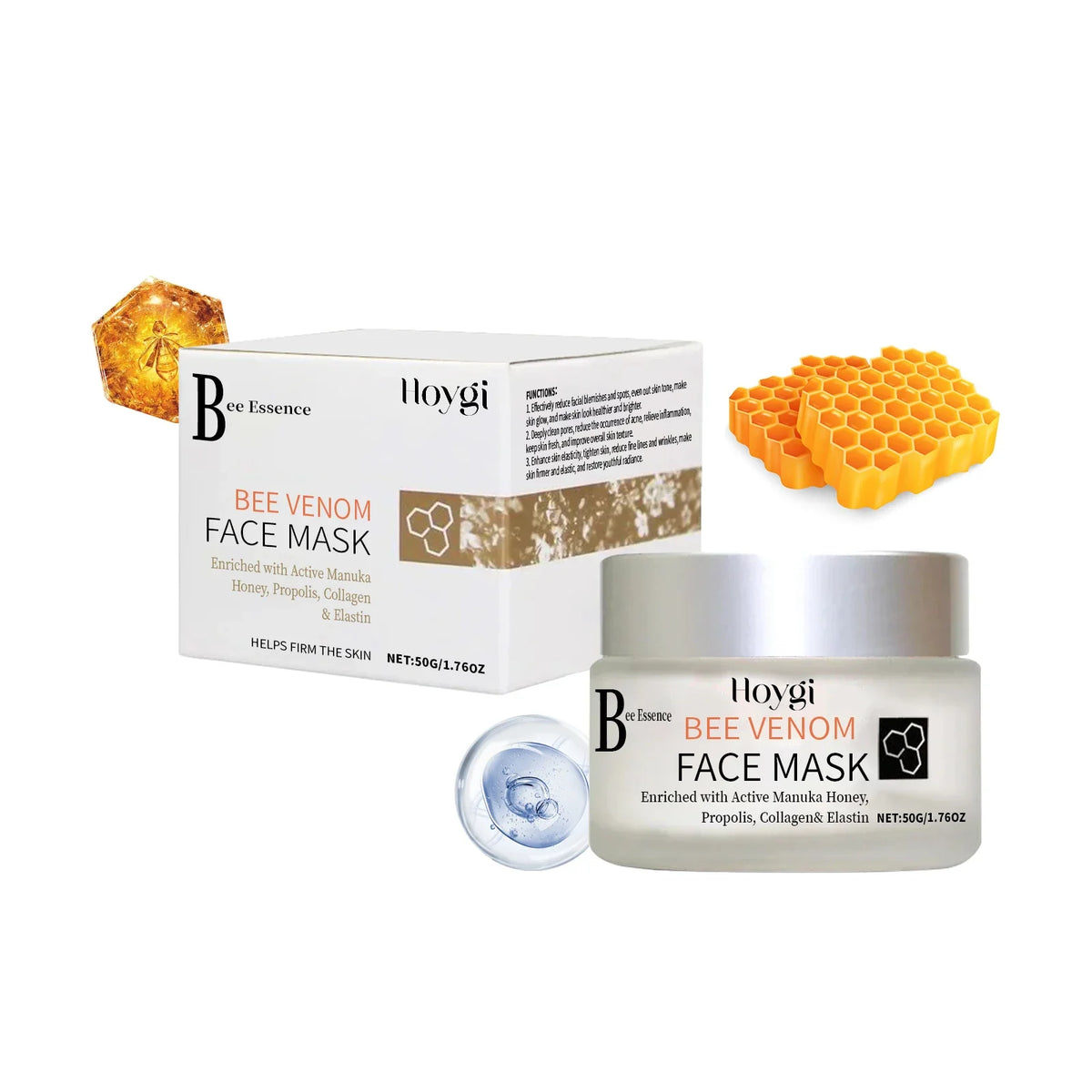 Propolis Facial Mask – Moisturizing, Brightening & Pore Purifying Facial Sheet Mask Qme 1Pcs