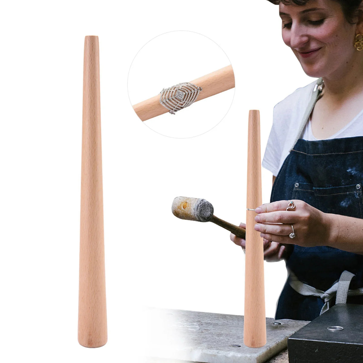 Wood Ring Mandrel Stick – Jewelry Making & Ring Forming Tool Ring Mandrel Tool Qme