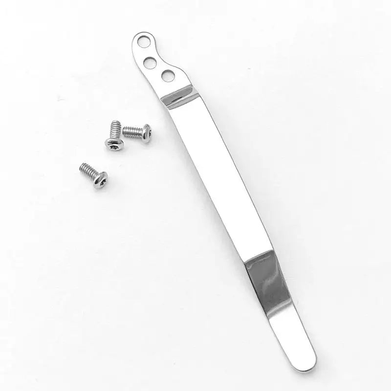Stainless Steel Back Clip for DIY Folding Pocket Knife – Silver Knife Clip Accessory Qst Silver 1 pcs