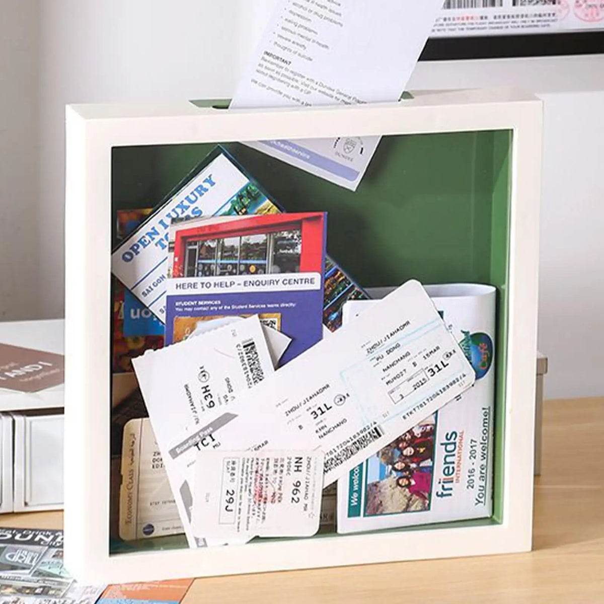 Shadow Box Display Case for Travel Tickets, Cards & Mementos Shadow Box Display Qme