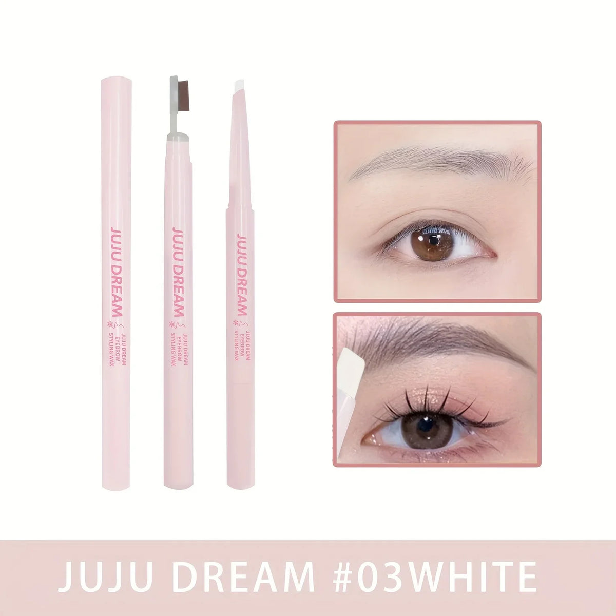 Double Head Eyebrow Wax Brush – Waterproof Long-Lasting Cream Eyebrow Wax Brush Qme 03