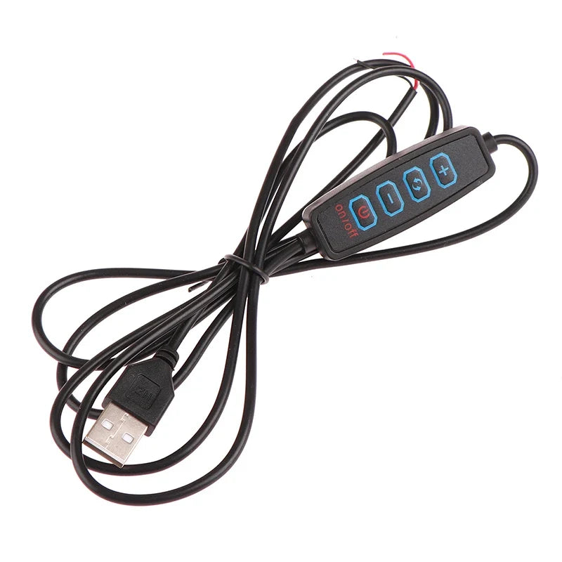 USB 5V LED Tri-Color Dimmer Switch 4-Key 2CH Controller LED Dimmer Controller Qme black