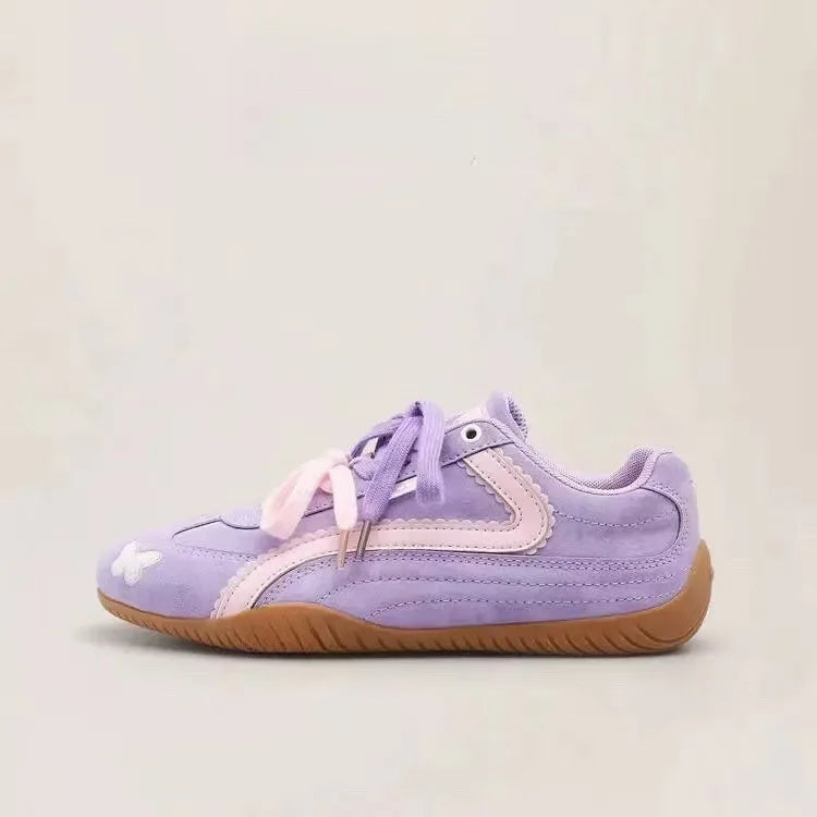 Y2K Vintage Women's Fruit Embroidery Flat Sneakers | Streetwear Women's Casual Sneakers Qst Purple 40