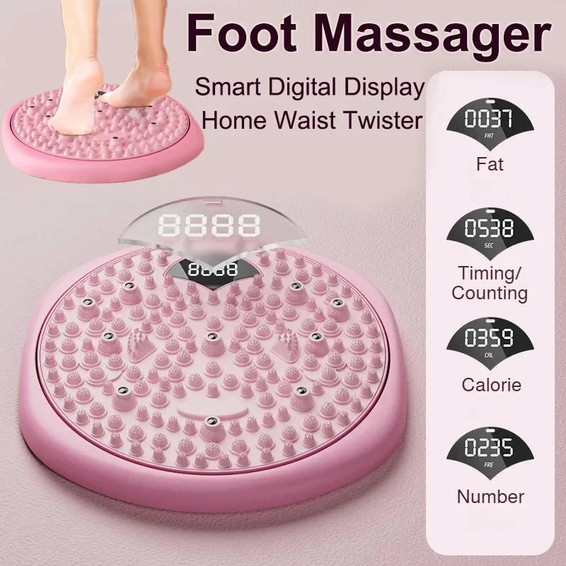 Magnetic Waist Twisting Disc & Foot Massage Board – Smart LCD Twist Balance Board Qst