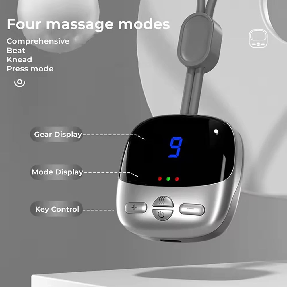 TENS EMS Portable Neck Massager with Heat | 4 Modes 15 Levels Electric Neck Massager Qst