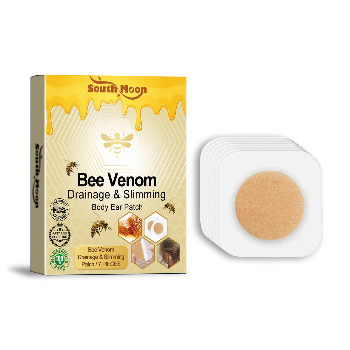South Moon Bee Ear Acupoint Patches – Body Wellness Stickers Ear Acupoint Patch Qst 7pcs boxed