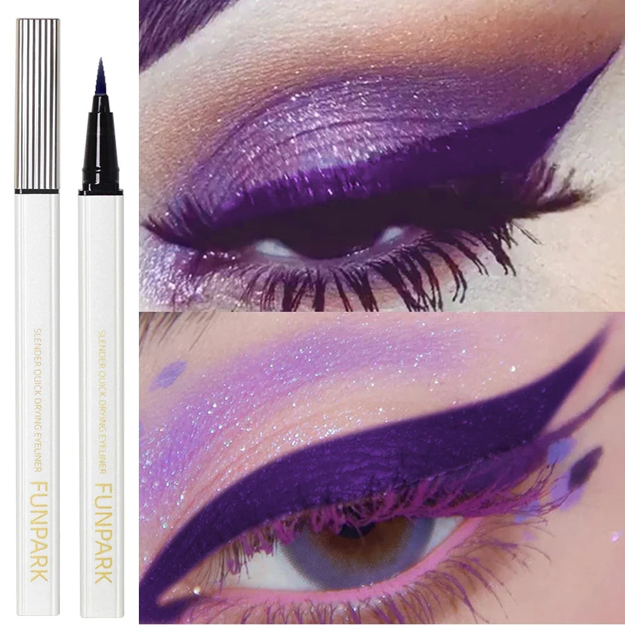 Purple Fine Liquid Eyeliner – Waterproof Long-Lasting Eye Pen Liquid Eyeliner Pen Qme