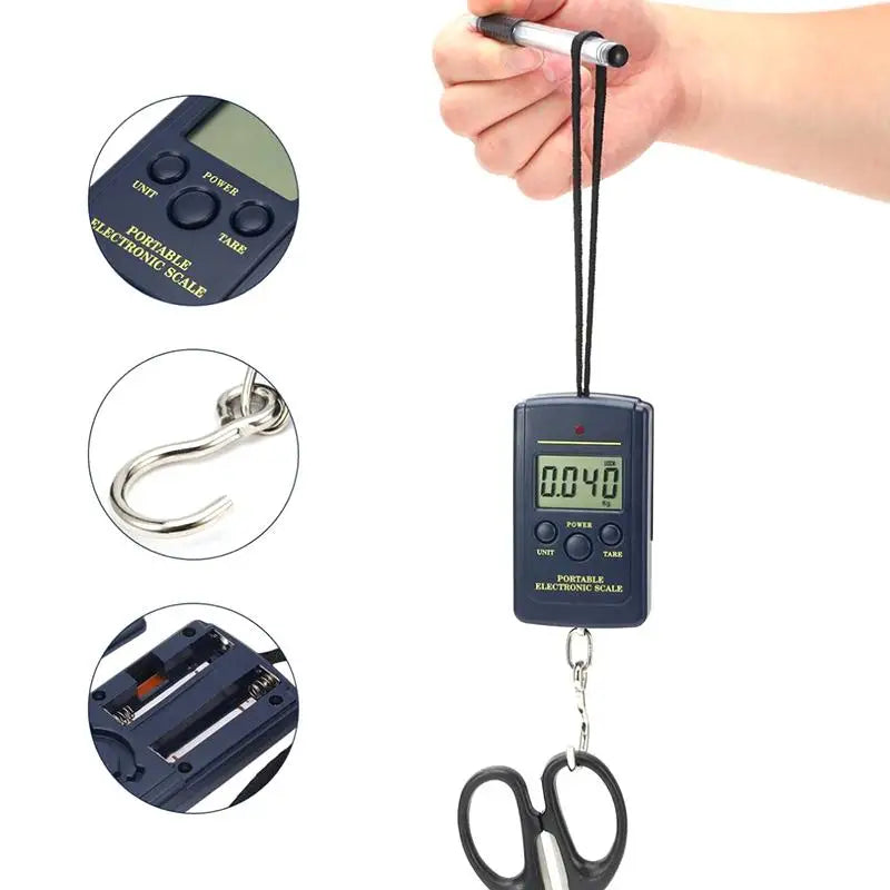 Mini Digital Hanging Scale – Portable 40kg Fishing & Travel Digital Hanging Scale Qme